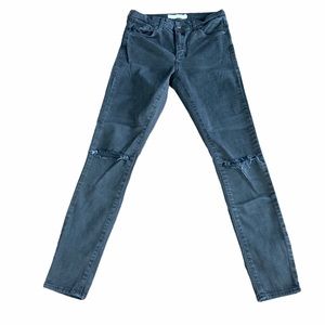 Topshop Moto Leigh Black Distressed Skinny Jeans Women’s Size 28 Waist
